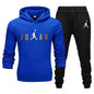 Men Tracksuit 2 Pieces Sets Hooded Sweatshirt +Drawstring Pants Male Hoodies Running Sportswear Men Women Autumn Sportwear