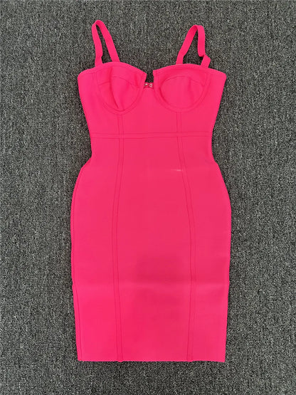 Women Summer Cheap Discount Bandage Dress Elastic Sleeveless Bodycon Mini High Street Evening Club Party Birthday Gowns