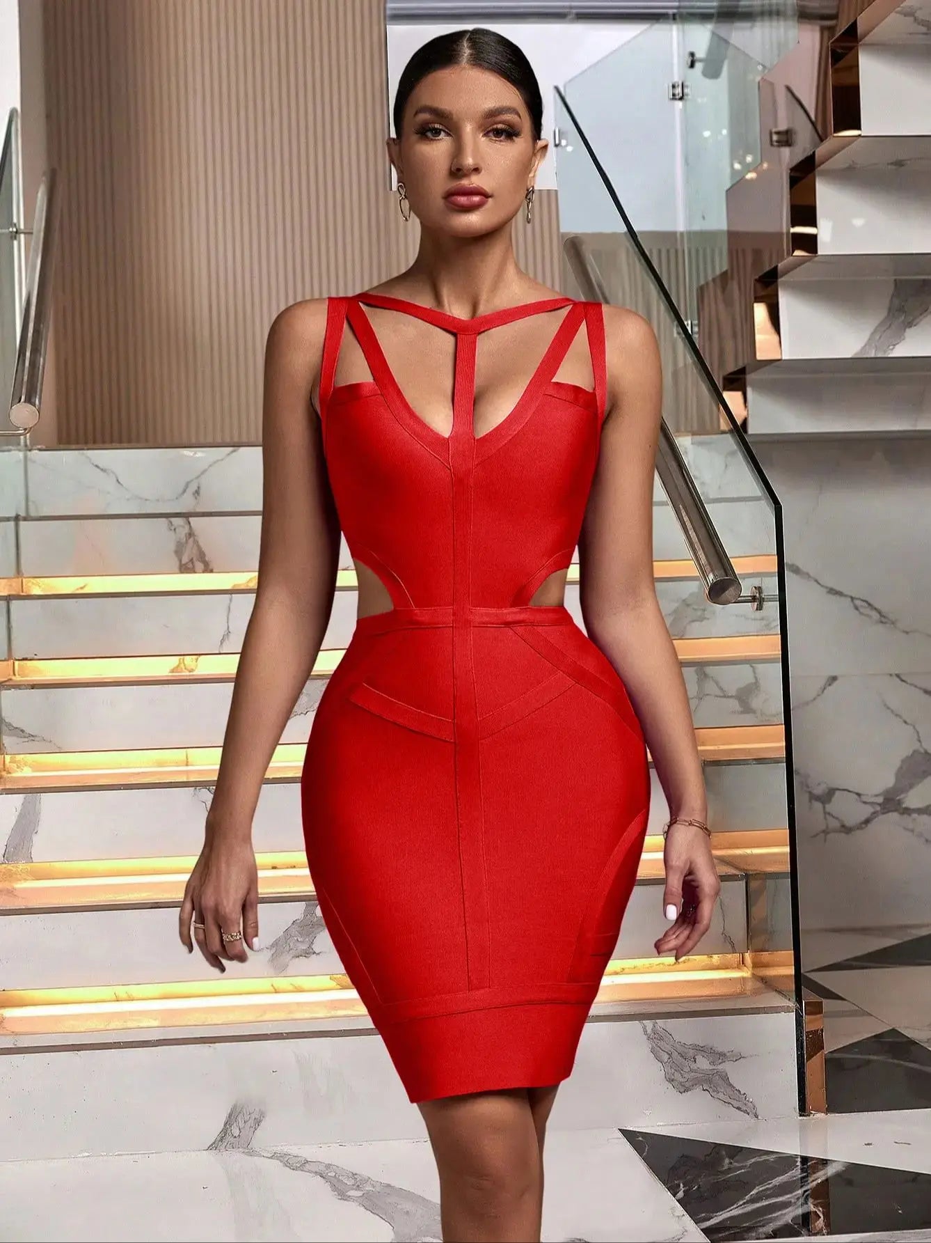 Bandage Dress Women Party Dress Bodycon Elegant Sexy Evening Birthday Club Outfits Summer 2024