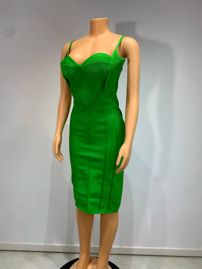 Fashion Summer Dress Women Sexy Sleeveless Green Bandage Dresses Evening Party Birthday Cocktail Gowns Club Bodycon Vestidos