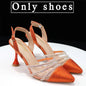 Venus Chan 2023 Neueste INS Stil Orange Farbe Elegante High Heels Nigeria Beliebte Design Afrikanische Damen Schuhe Und Tasche Set