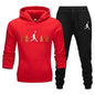 Men Tracksuit 2 Pieces Sets Hooded Sweatshirt +Drawstring Pants Male Hoodies Running Sportswear Men Women Autumn Sportwear