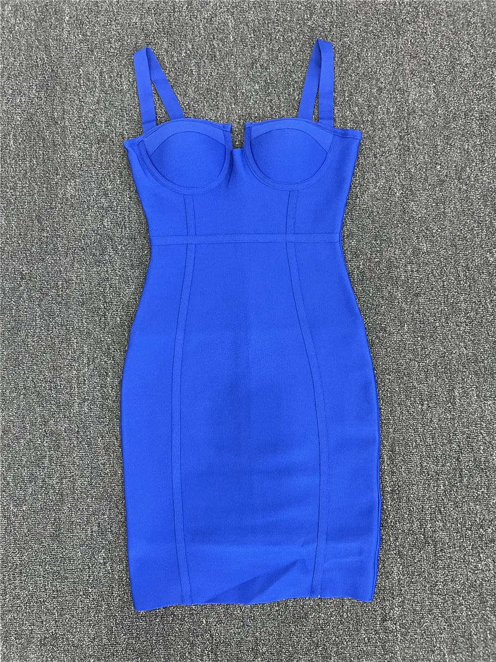 Women Summer Cheap Discount Bandage Dress Elastic Sleeveless Bodycon Mini High Street Evening Club Party Birthday Gowns