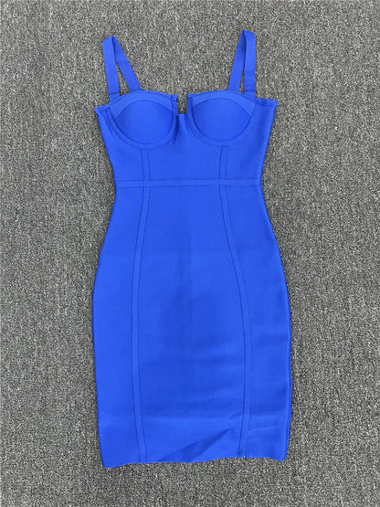 Women Summer Cheap Discount Bandage Dress Elastic Sleeveless Bodycon Mini High Street Evening Club Party Birthday Gowns