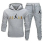 Men Tracksuit 2 Pieces Sets Hooded Sweatshirt +Drawstring Pants Male Hoodies Running Sportswear Men Women Autumn Sportwear